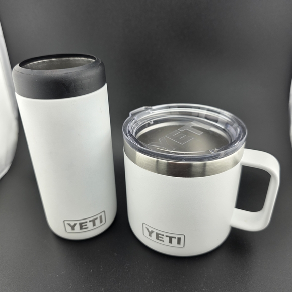 Yeti Other - YETI White Travel 14oz Mug and Skinny Can Koozie Set. Lot Of 2